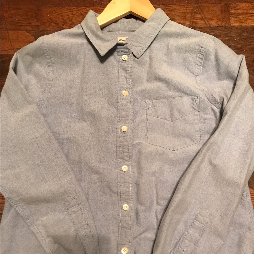 Baby Blue Denim Shirt. Heavy Denim Size 4
