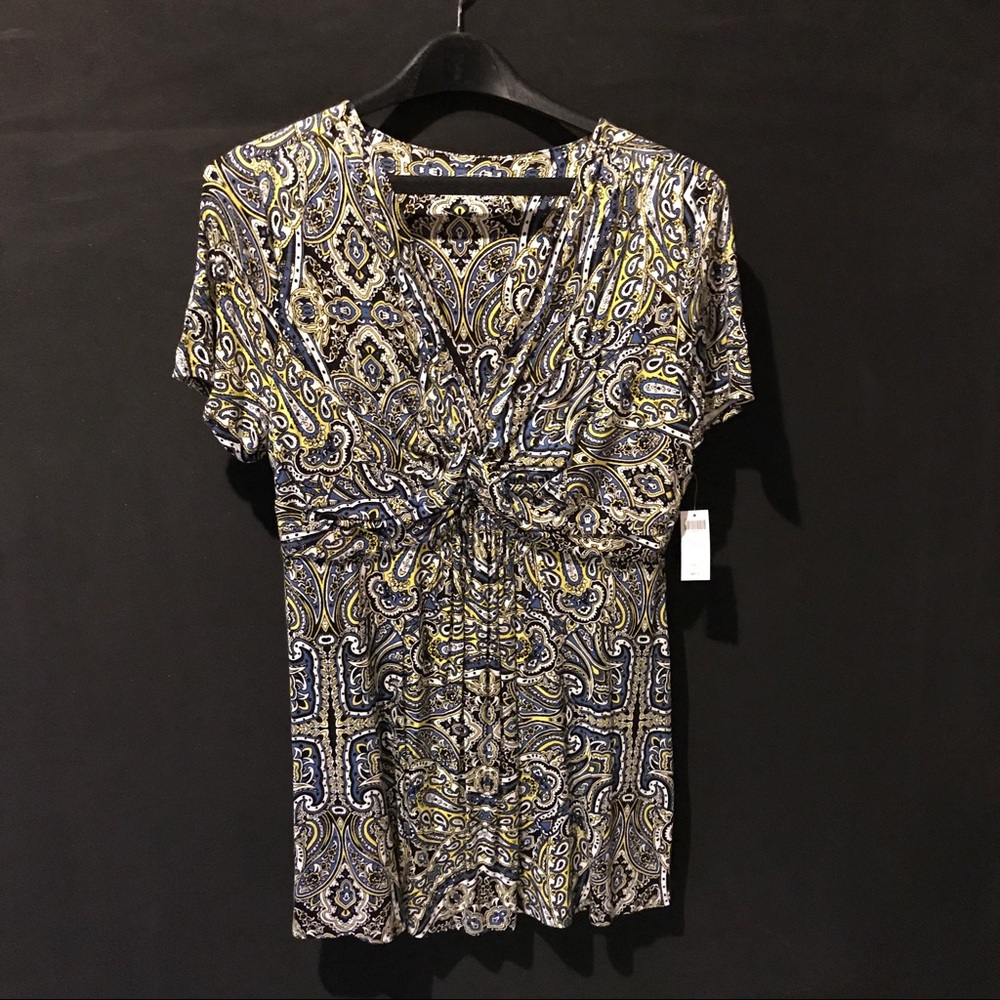 Soma Paisley Short Sleeve Twist V-Neck Dress