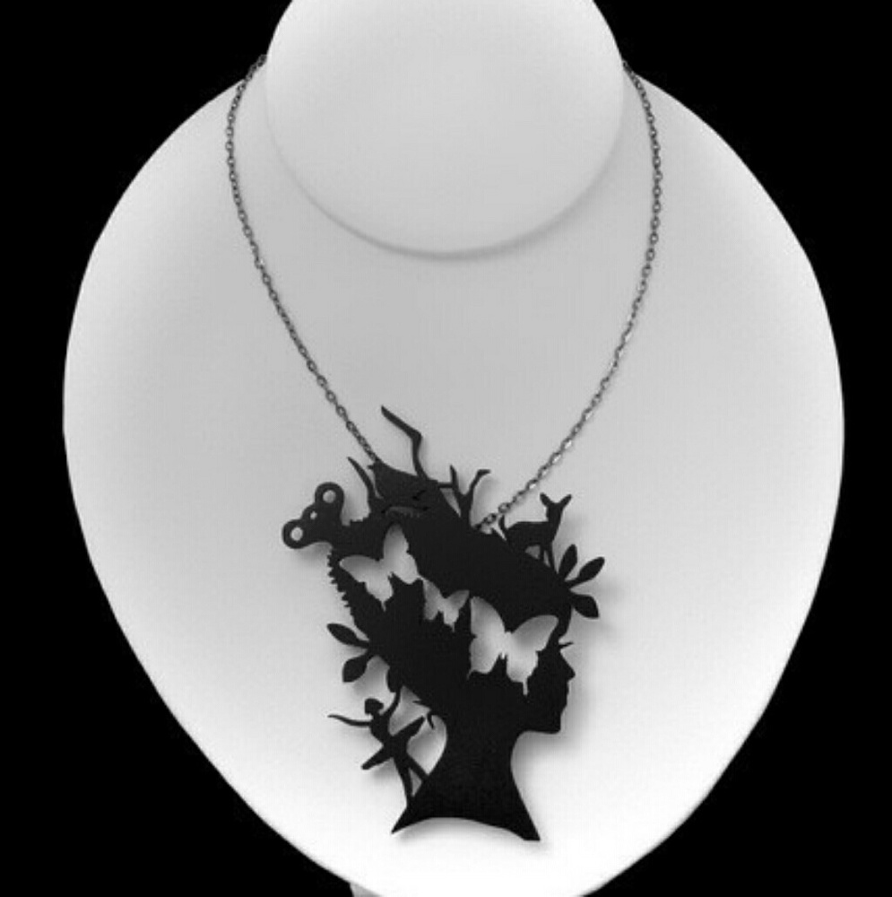 Lazer Cut Lady Ought Pendant