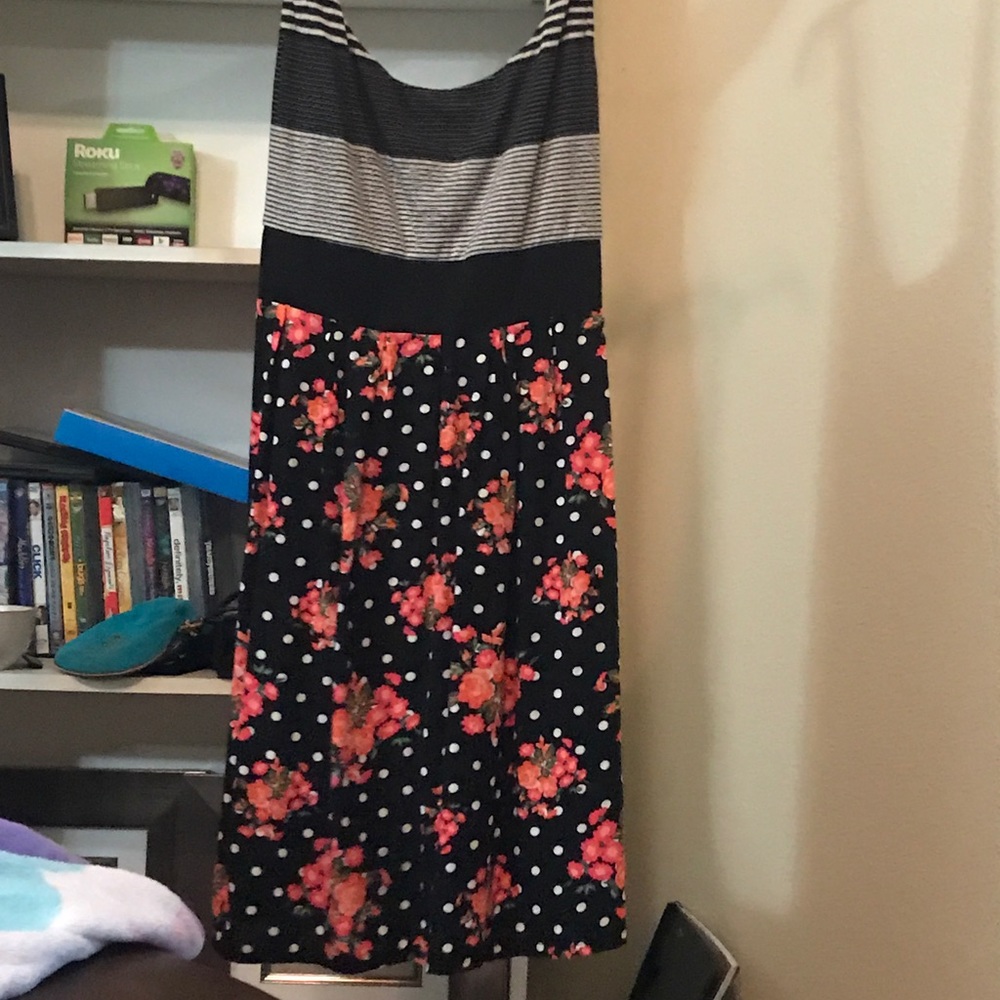 Tank top dress- Stripped and Floral w/tie back💐