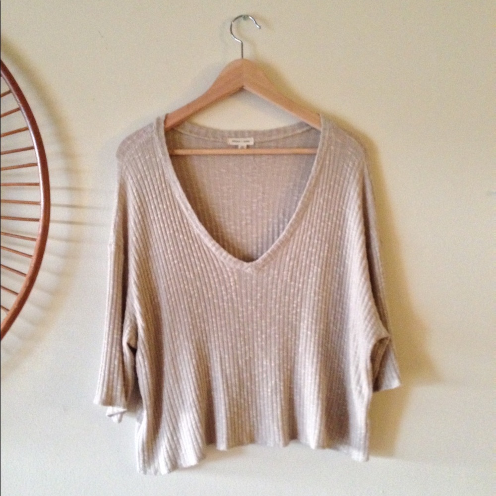 Urban Outfitters ribbed knit flowy crop top