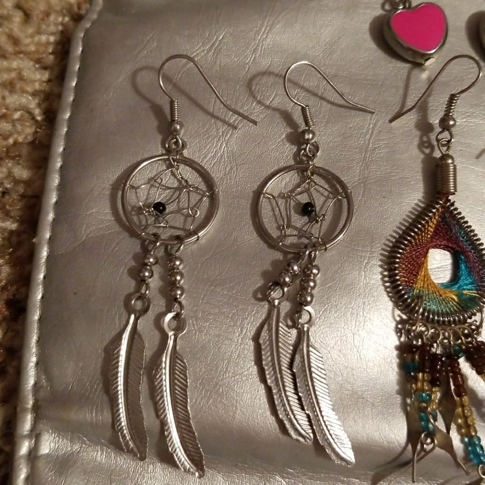 Wire dreamcatcher earrings