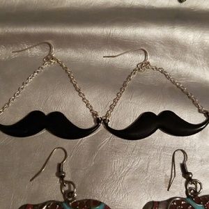 Mustache earrings