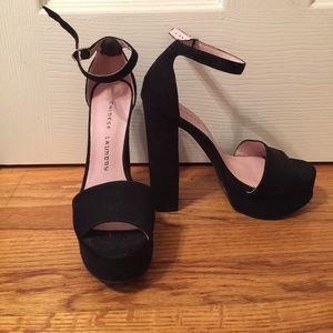 Chinese laundry chunky ankle strap heels