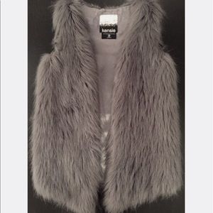 Grey Faux Fur Vest