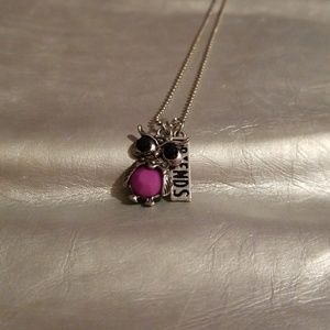 Purple owl necklace