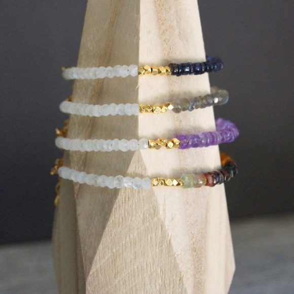 Last 1! πΊ Rainbow Moonstone and Gemstone Bracelet - Picture 2 of 5