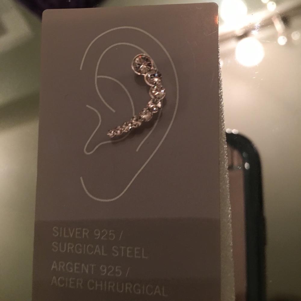 1 SILVER 925/SurgicalSteel for piercing up on ear