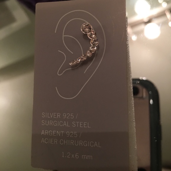 1 SILVER 925/SurgicalSteel for piercing up on ear - Picture 2 of 4