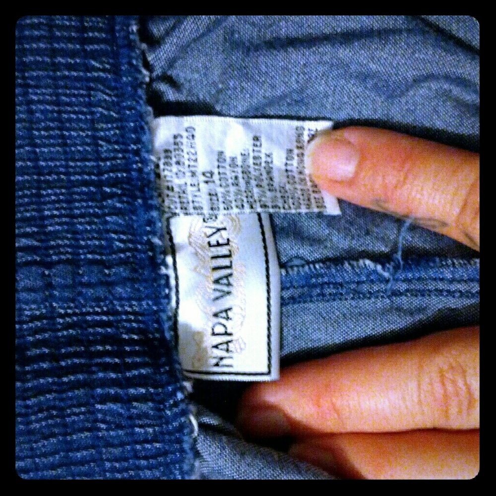 Blue jean skirt with embroidery at the bottom