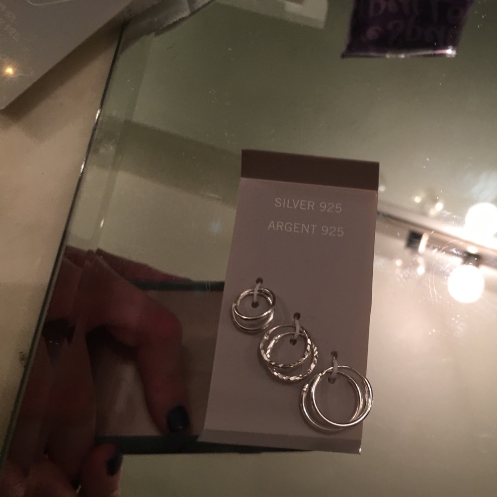 3 Sets of Sterling Silver 925 HoopsDifferent Sizes