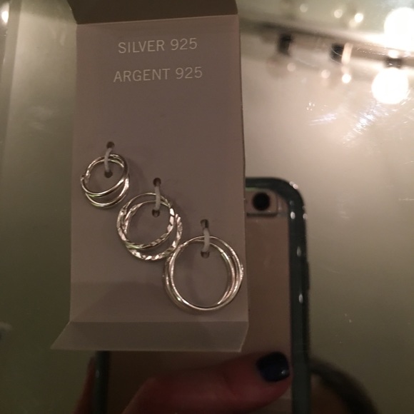 3 Sets of Sterling Silver 925 HoopsDifferent Sizes - Picture 2 of 3