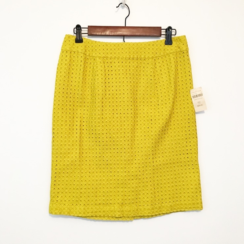 LAST CALL•• Eyelet Lace Pencil Skirt Green Yellow