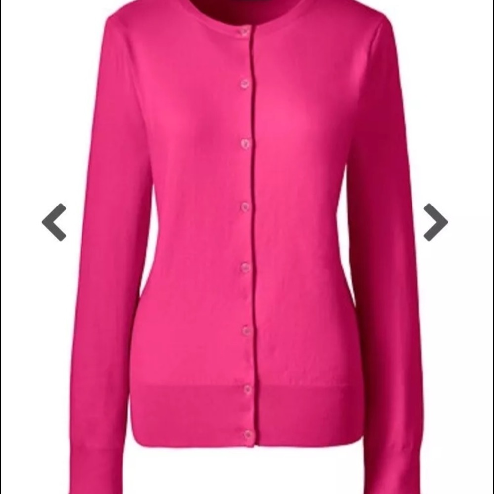Land's End Supima Cardigan Pink Size S - Picture 4 of 5