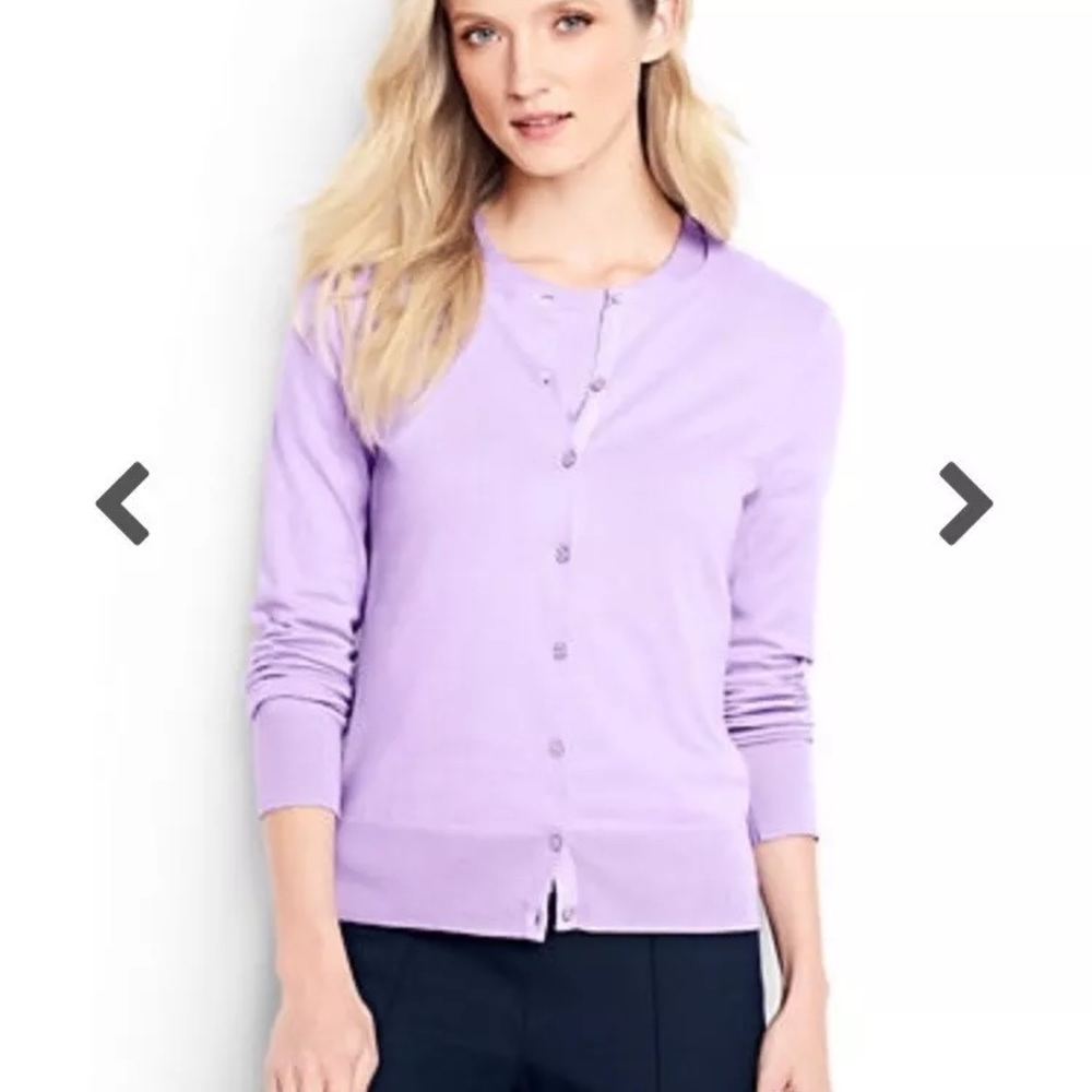 Land's End Supima Cardigan Pink Size S - Picture 5 of 5