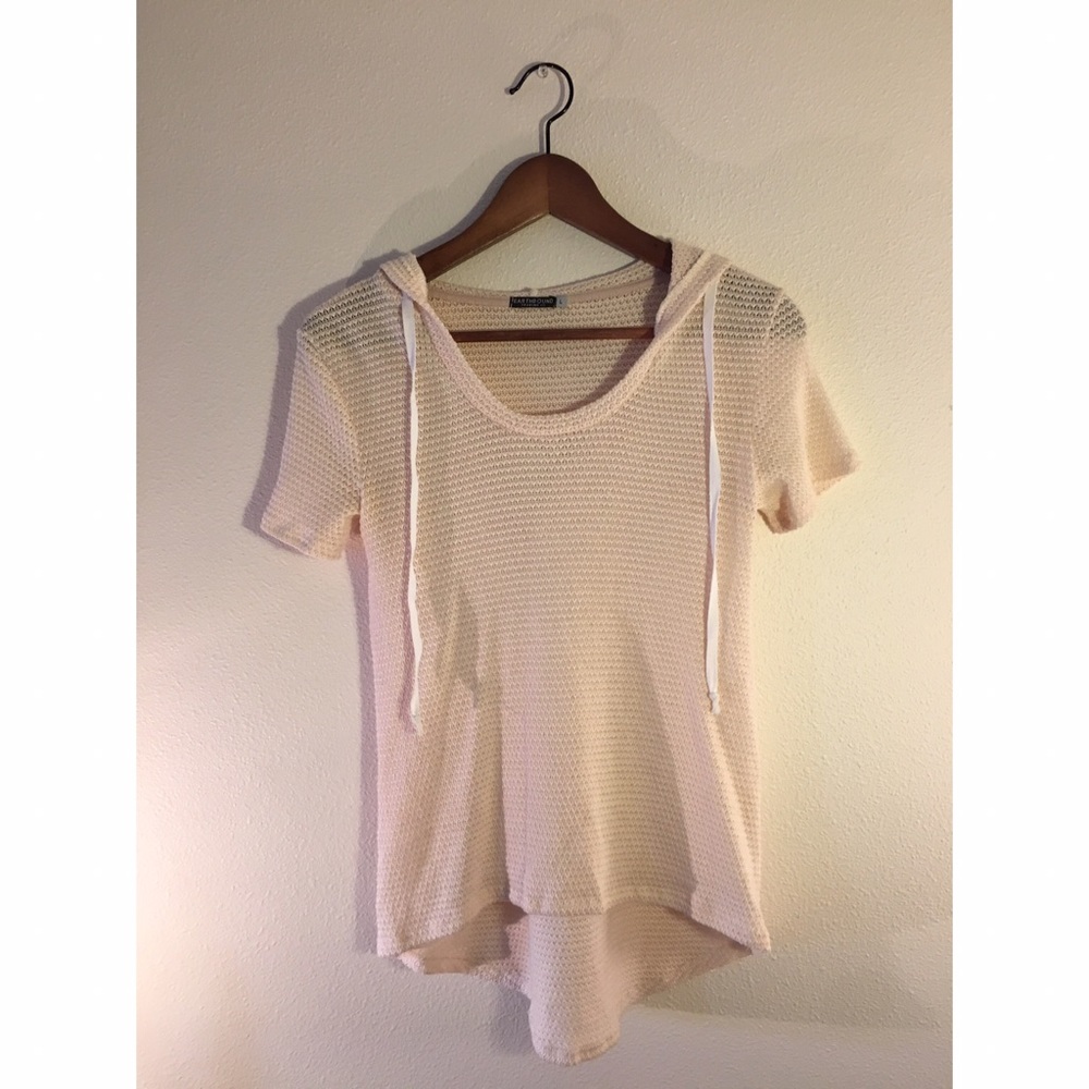 Pink knit top w/ hood