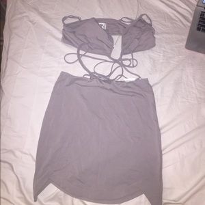 Snap skirt light purple skirt and top