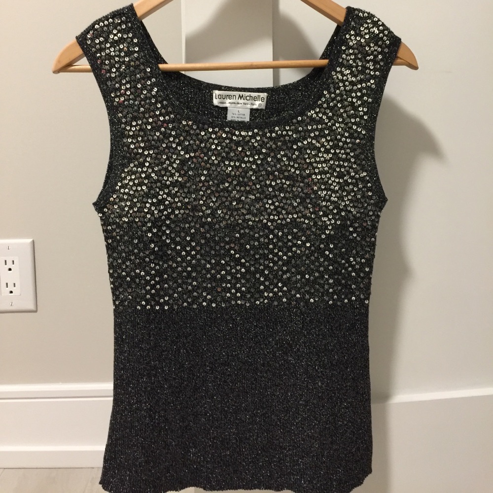 New Lauren Michelle sequins tank top. LARGE
