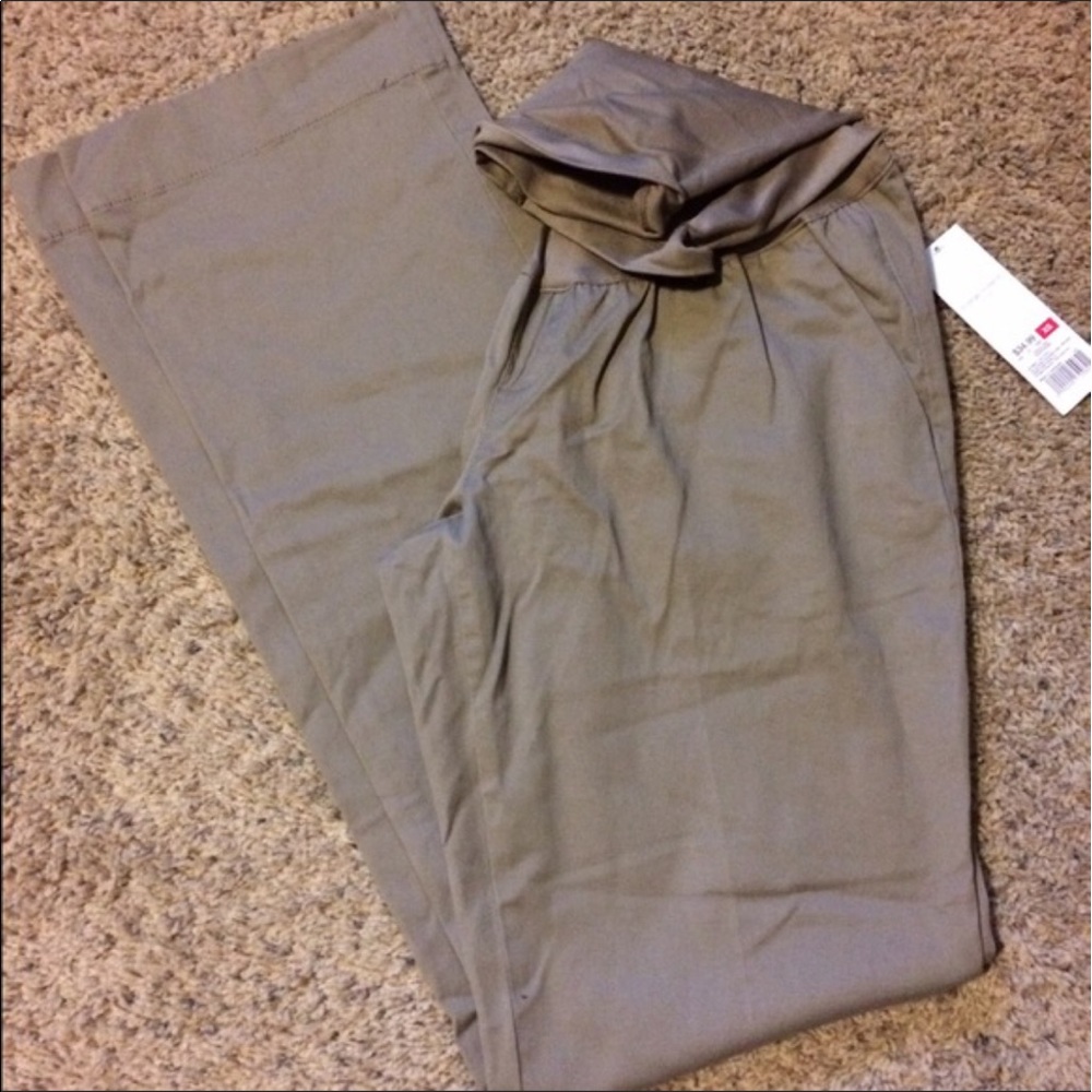 Khaki maternity slacks