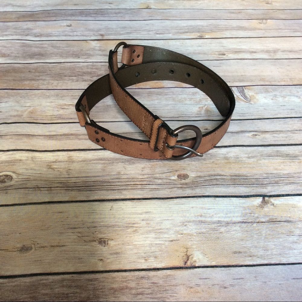 Brown genuine leather belt