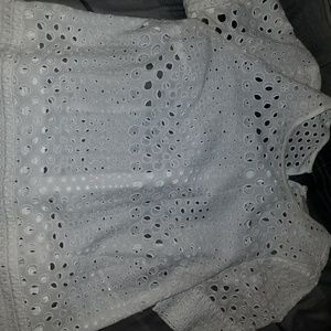 Michael kors white eyelet blouse
