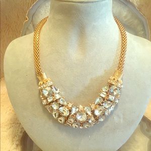 Gold and diamond costume jewelry necklace