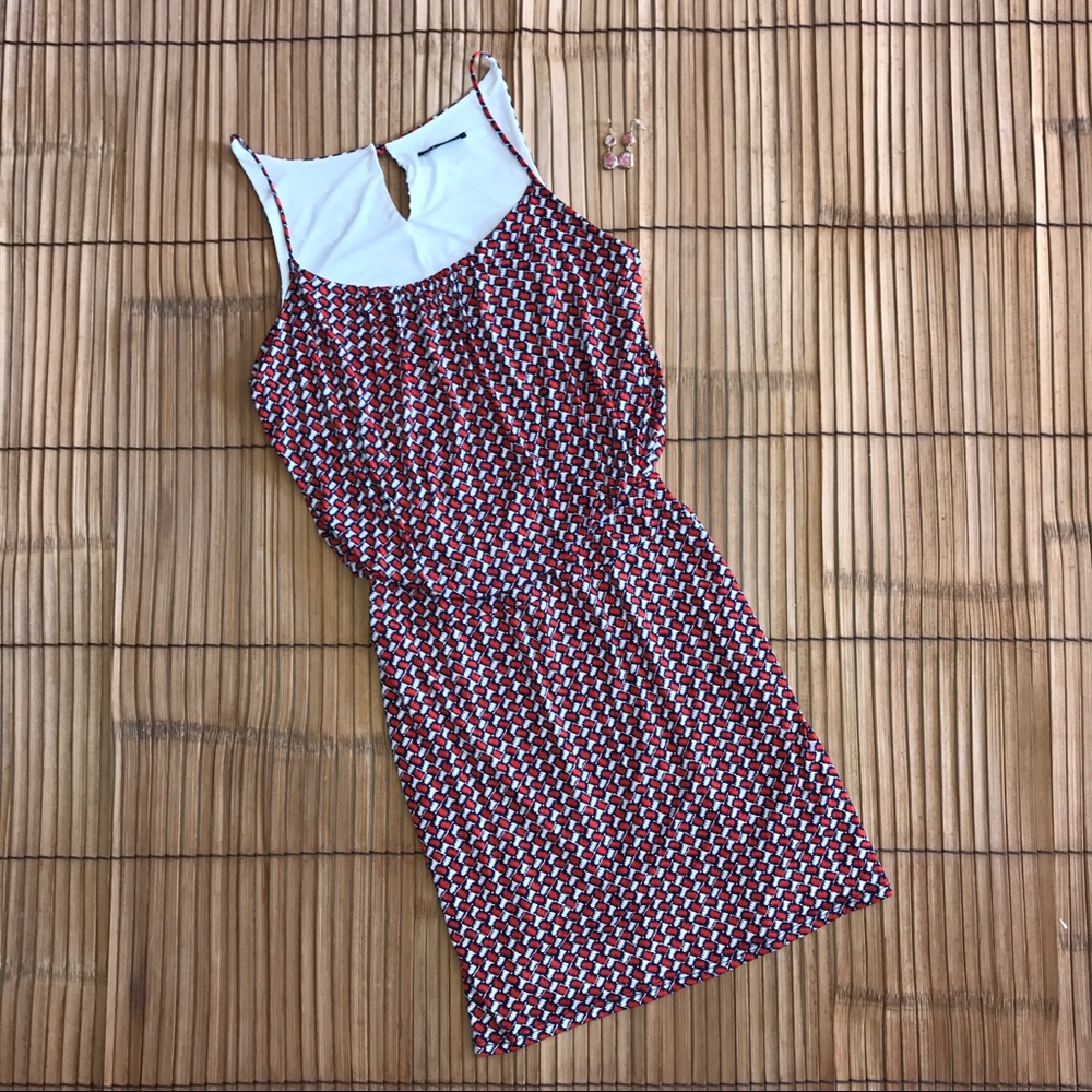 Geometric printed dress + FREE earrings