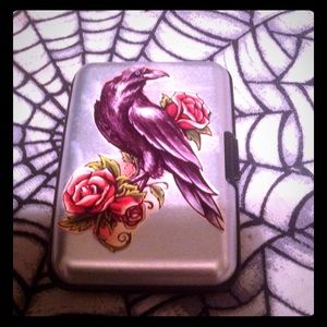 Hard case raven gothic occult tattoo wallet