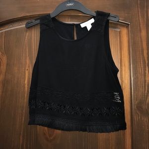 Black detailed crop top