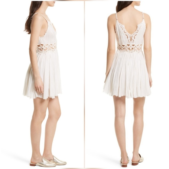 Free People One Ilektra Crochet Trim Dress White - Picture 2 of 7