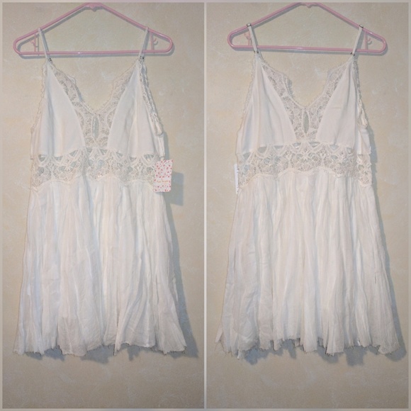 Free People One Ilektra Crochet Trim Dress White - Picture 5 of 7