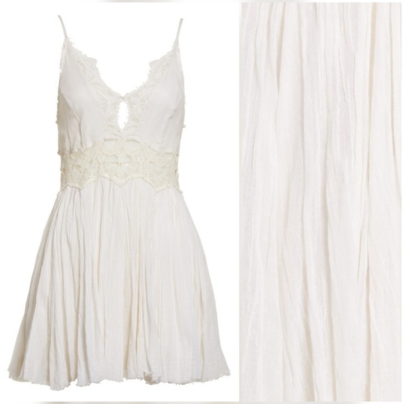 Free People One Ilektra Crochet Trim Dress White - Picture 4 of 7