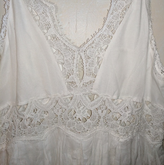 Free People One Ilektra Crochet Trim Dress White - Picture 7 of 7