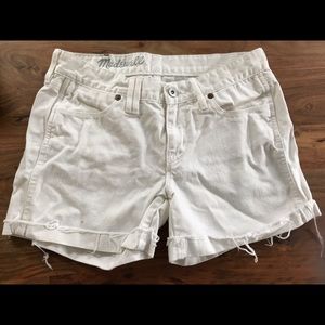 Madewell white jean shorts