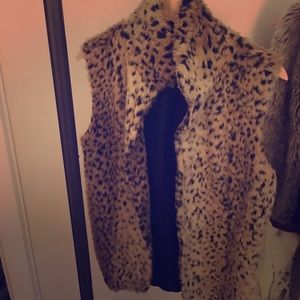 Cheetah faux fur vest