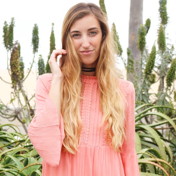 pink high neck dress - Picture 2 of 4