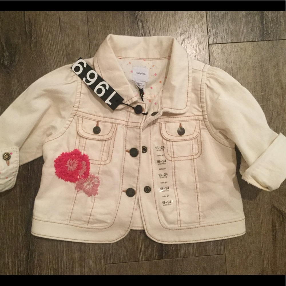 🛍️Baby GAP cute cream color denim jacket
