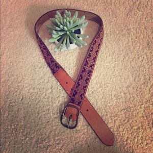 Beaded Lucky Brand Leather Belt