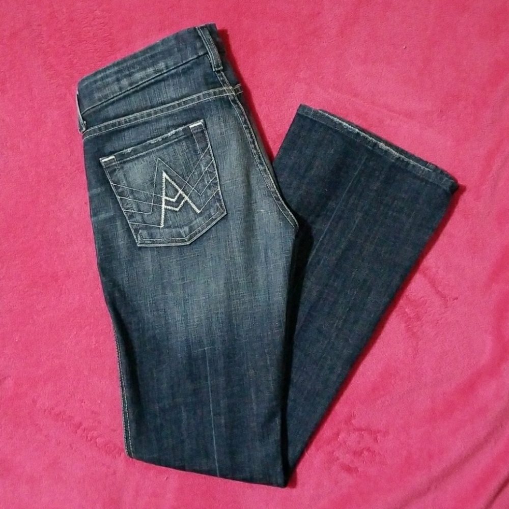 7FAM "A" Pocket Flare Dark Wash Jeans Sz 25