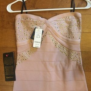 Crystallized strapless bandage dress