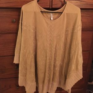 Suede like tan poncho