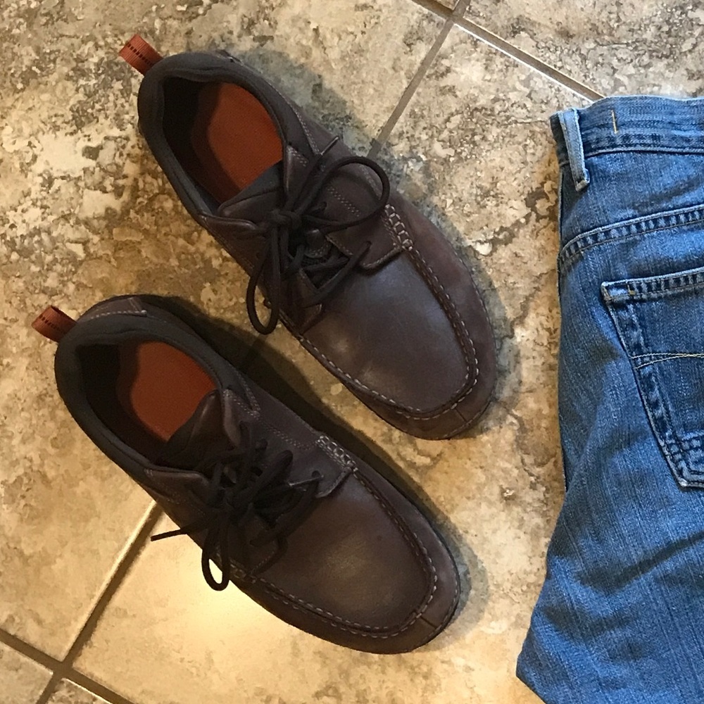 9.5 Men's  Rockport Leather Laceups Loafers