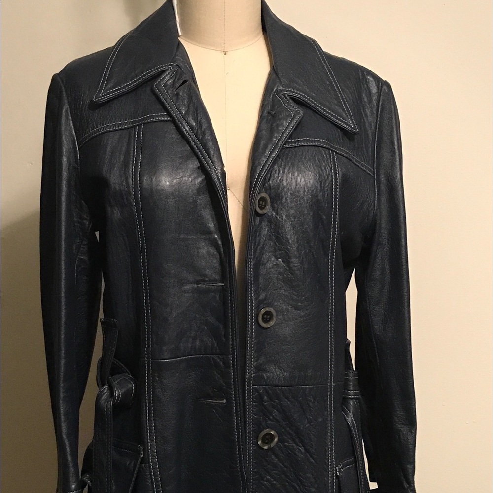 Navy Blue Vintage Leather US4-6