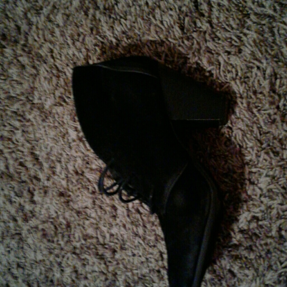 Black wedge booties