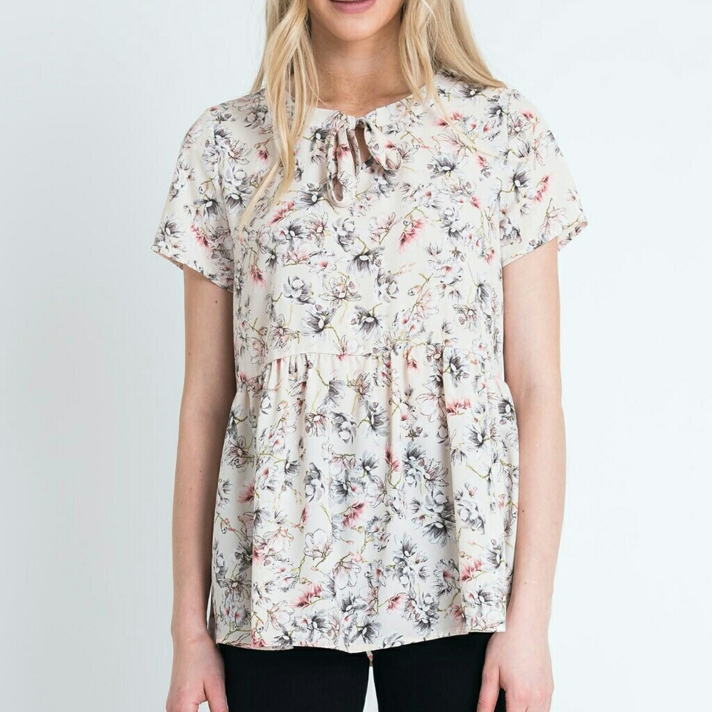 Chloe Printed Flower Short Sleeve S
