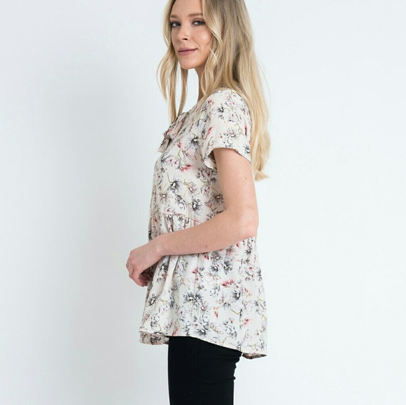 Chloe Printed Flower Short Sleeve S - Picture 2 of 6