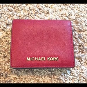 Jet Set Travel Carry All Wallet Bifold. *Cherry*