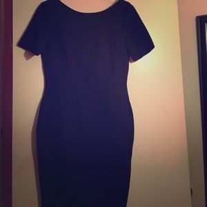 Black evening dress with open back with zipper