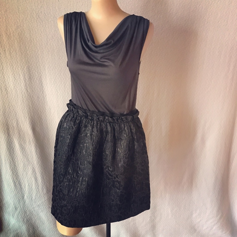 2 Ann Taylor Loft Black & Gray Cocktail Dress - Picture 3 of 8