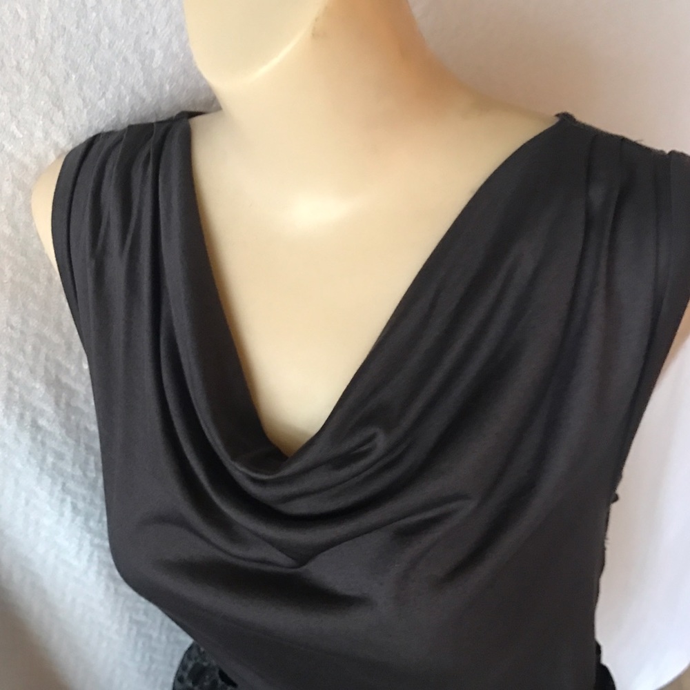 2 Ann Taylor Loft Black & Gray Cocktail Dress - Picture 2 of 8